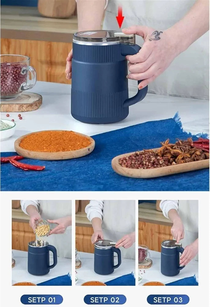 Capacity Electric Grinder Electric Grinder Machine Electric Meat Grinder with Handle Nut Grinder for All Nuts (Color : Blue)