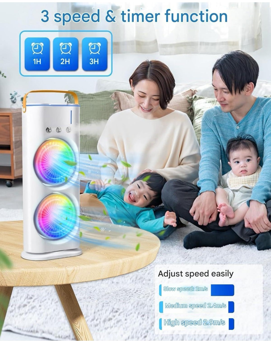 2025 New Oumffy 4000mAh Double Ended Spray Fan, Cold Air Fan