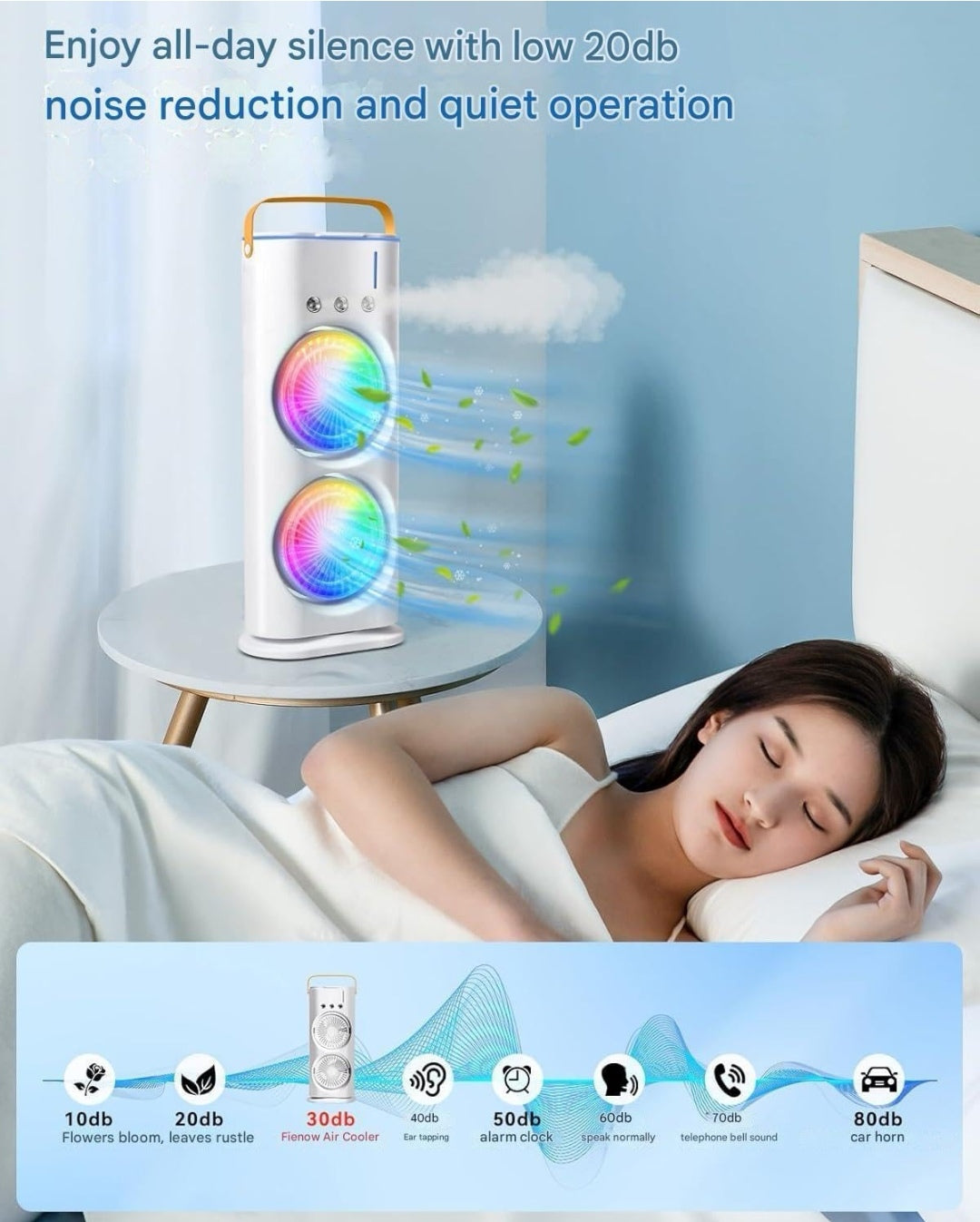 2025 New Oumffy 4000mAh Double Ended Spray Fan, Cold Air Fan