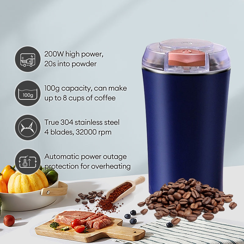 Electric Coffee Grinder Stainles Steel Nuts Coffee Bean Grinding Machine Portable Kitchen Profession Ceramic Grinder Coffeeware for Kitchen