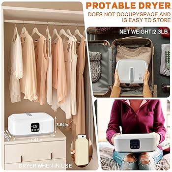 Electric Cloth Warmer - Portable Cloth Warming Machine for Home, Warming Bag, and Towel Rack - Automatic Wet Clothing Air Warmer,White,Acrylonitrile Butadiene Styrene Dryer